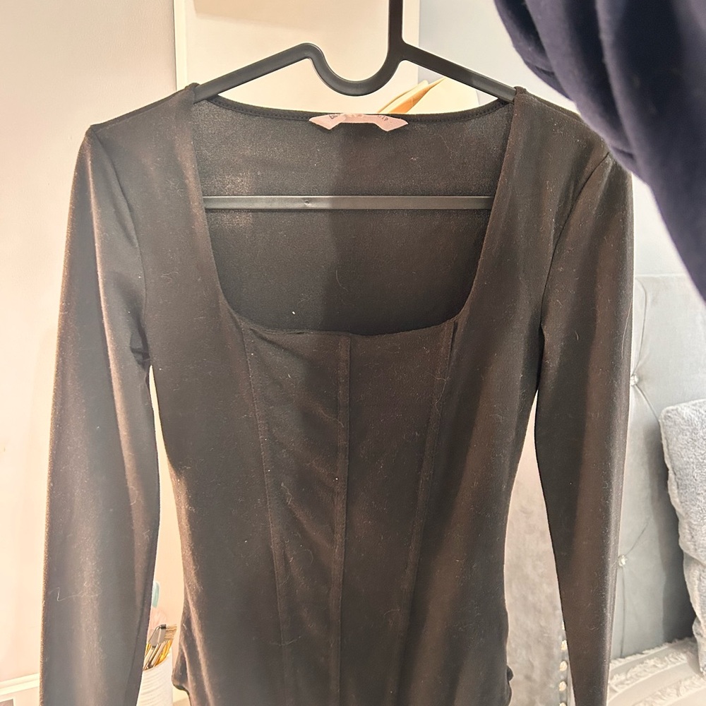 Elegant Black Long-Sleeve bodysuit